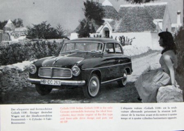 Goliath 1100 Modelprogram 1956 "Ideale Konstruktion" Carbrochure (6938)